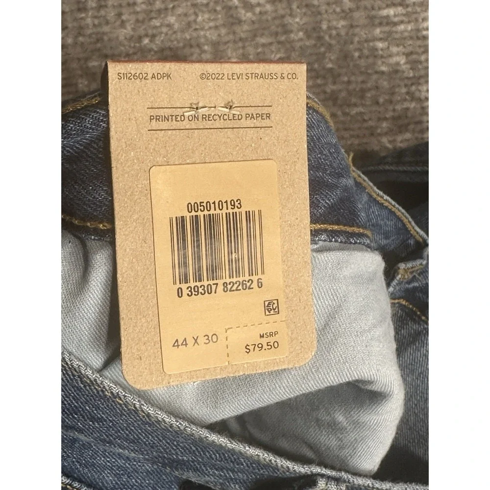 Levi's 501 Jeans Mens 44x30 Blue Denim Button Fly Original Fit Straight Leg NWT